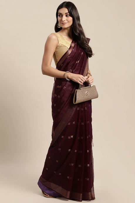 Purple Organza Indian Saree