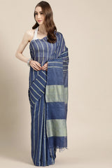 Art Silk Woven Saree In Blue