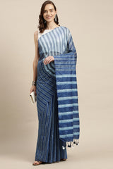 Buy Art Silk Woven Saree in Blue