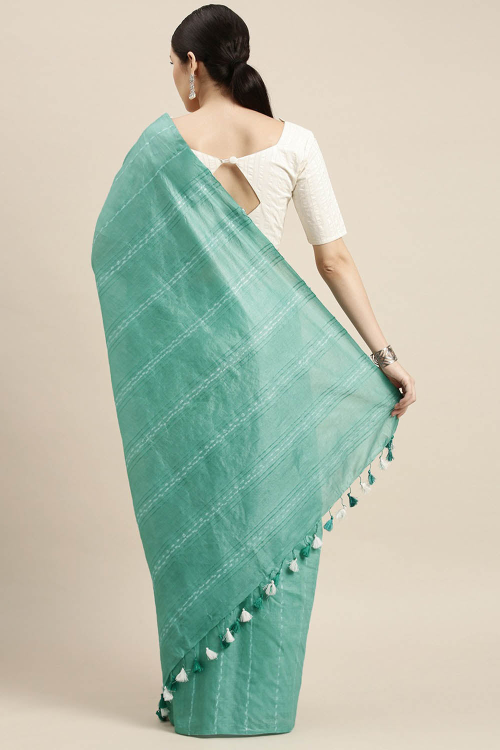 Buy Green Art Silk Woven Saree Online