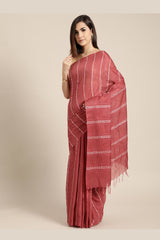 Buy Art Silk Woven Saree in Maroon