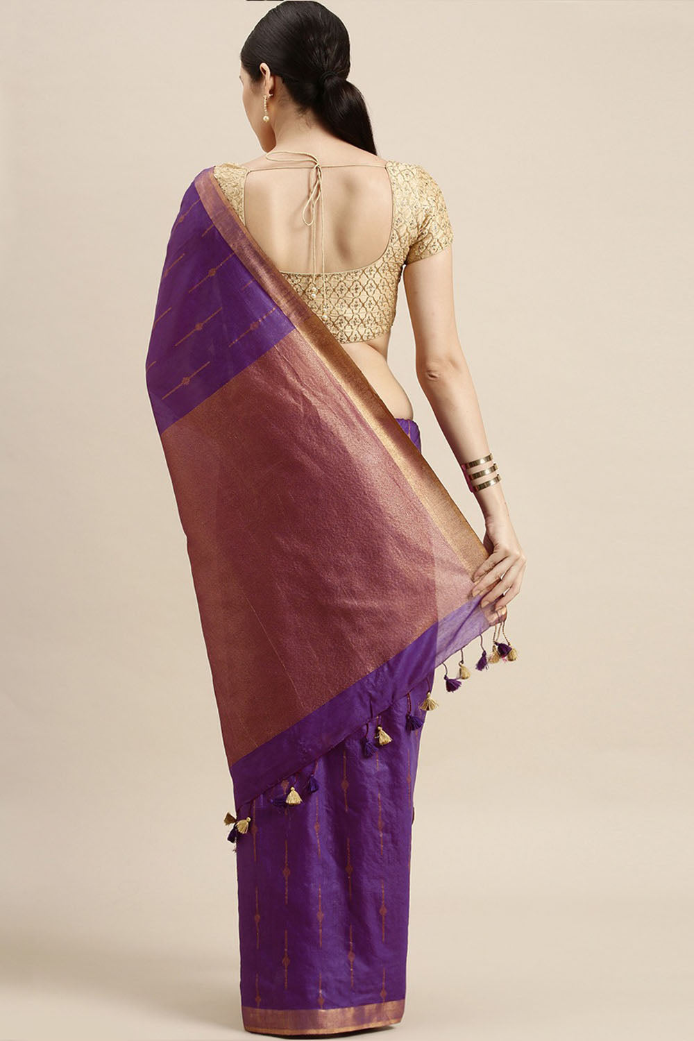 Purple Art Silk Saree in USA