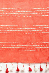 Orange Art Silk Woven Saree 