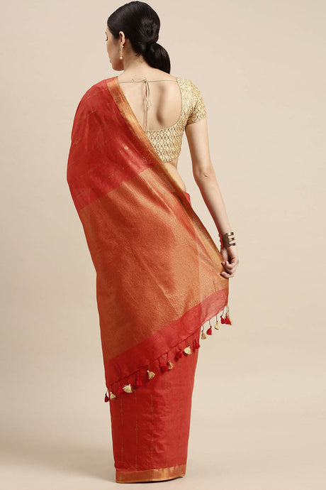 Red Art Silk Saree for Wedding