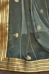 Grey Chiffon Embellished Saree