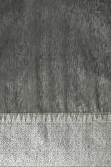 Buy Silk Blend Zari Woven Saree in Grey Online - Front