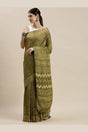 Buy Art Silk Batik Print Saree in Green