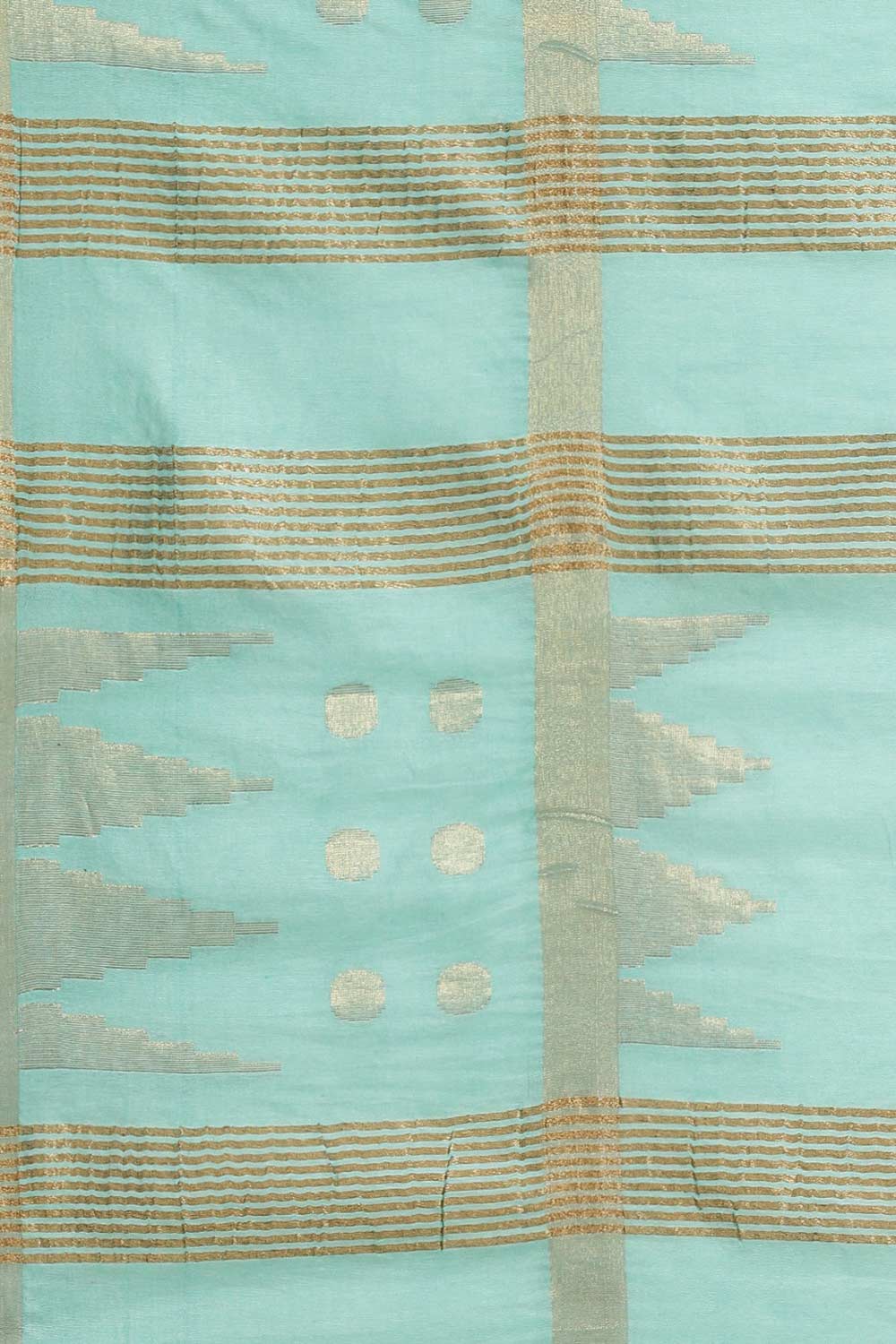 Buy Blended Silk Zari Woven Saree in Sky Blue Online - Side