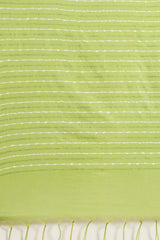 Buy Blended Silk Zari Woven Saree in Light Green Online - Side