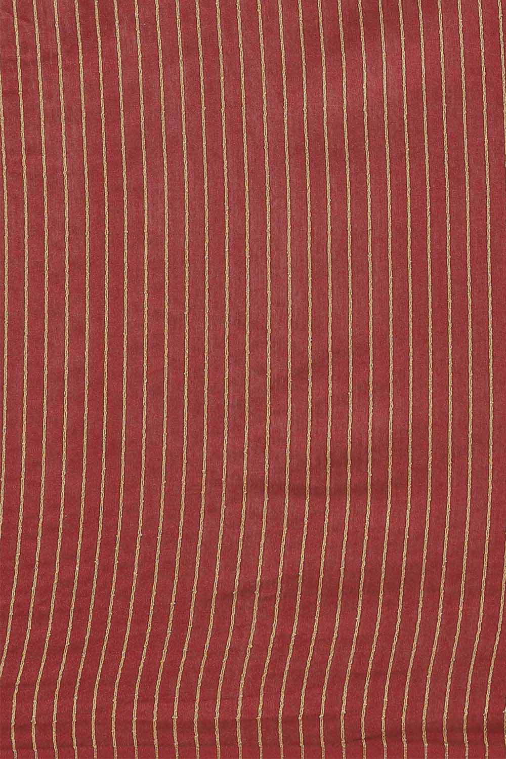 Buy Blended Silk Woven Saree in Maroon Online - Front