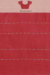 Buy Blended Silk Zari Woven Saree in Maroon Online - Zoom Out