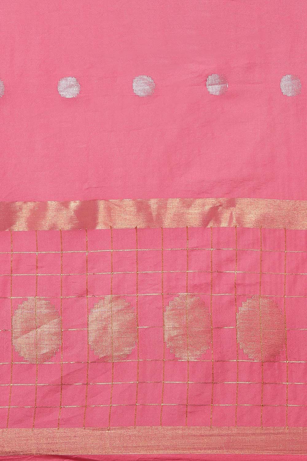 Buy Blended Silk Zari Woven Saree in Light Pink Online - Front