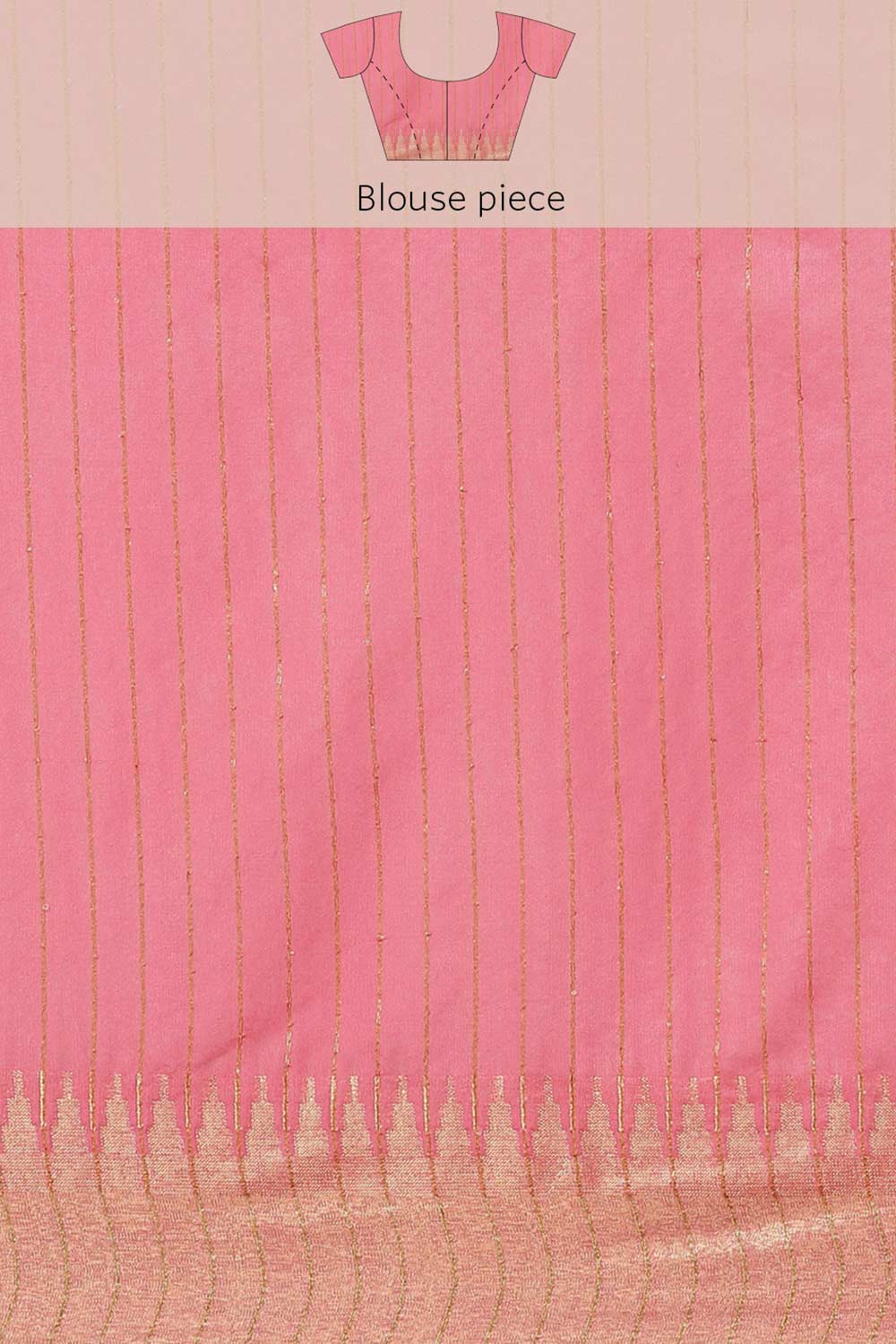 Buy Blended Silk Zari Woven Saree in Pink Online - Zoom Out