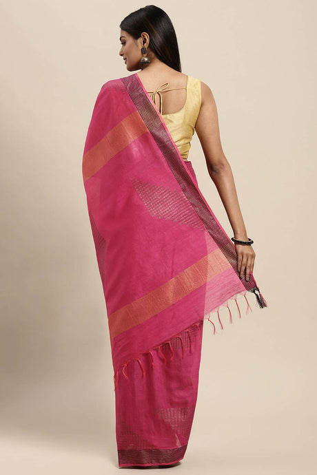 Fuchsia Art Silk Indian Saree