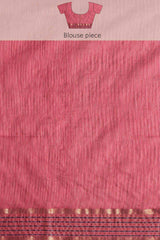 Buy Silk Blend Zari Woven Saree in Pink Online - Zoom Out