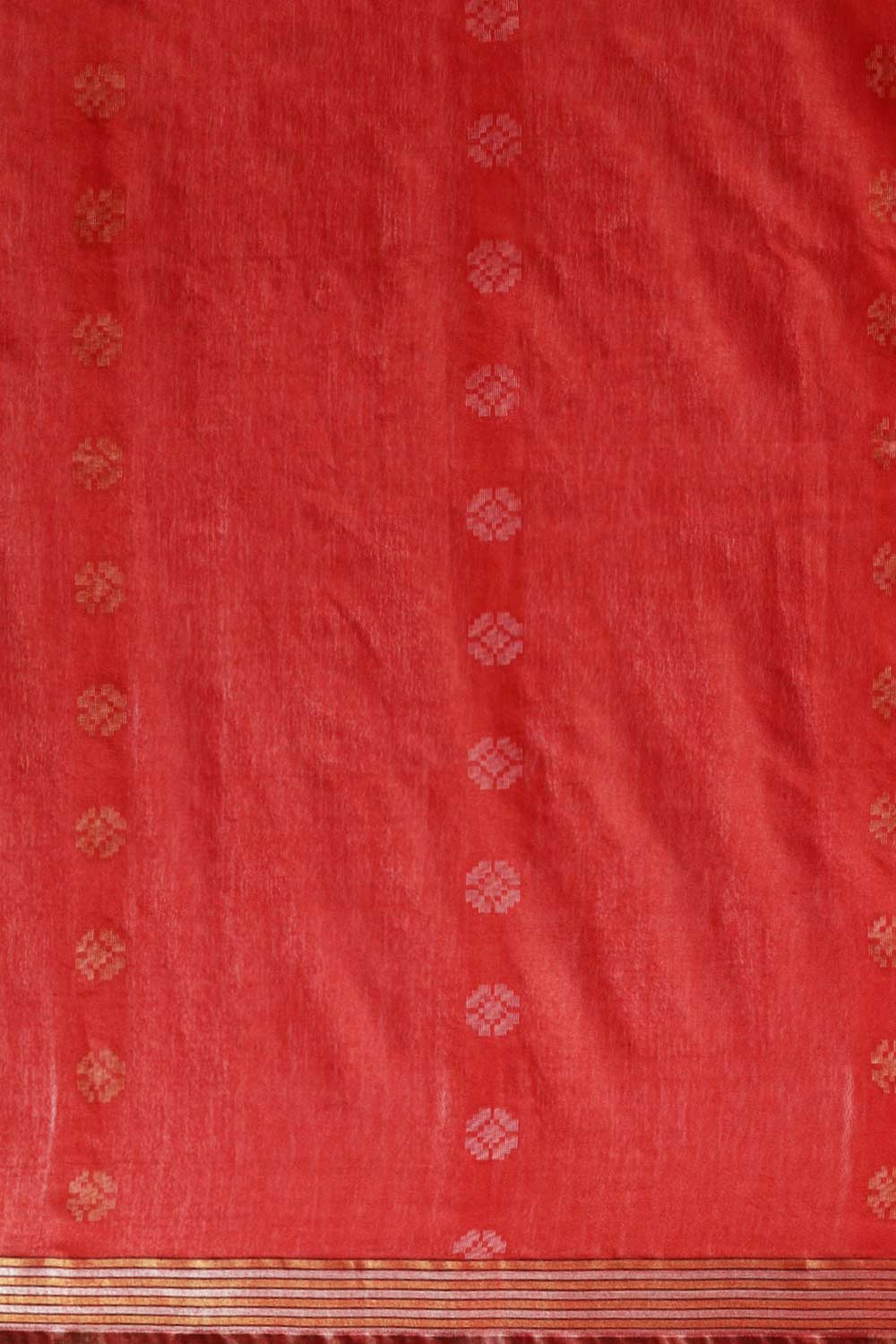 Buy Blended Silk Zari Woven Saree in Red Online - Front