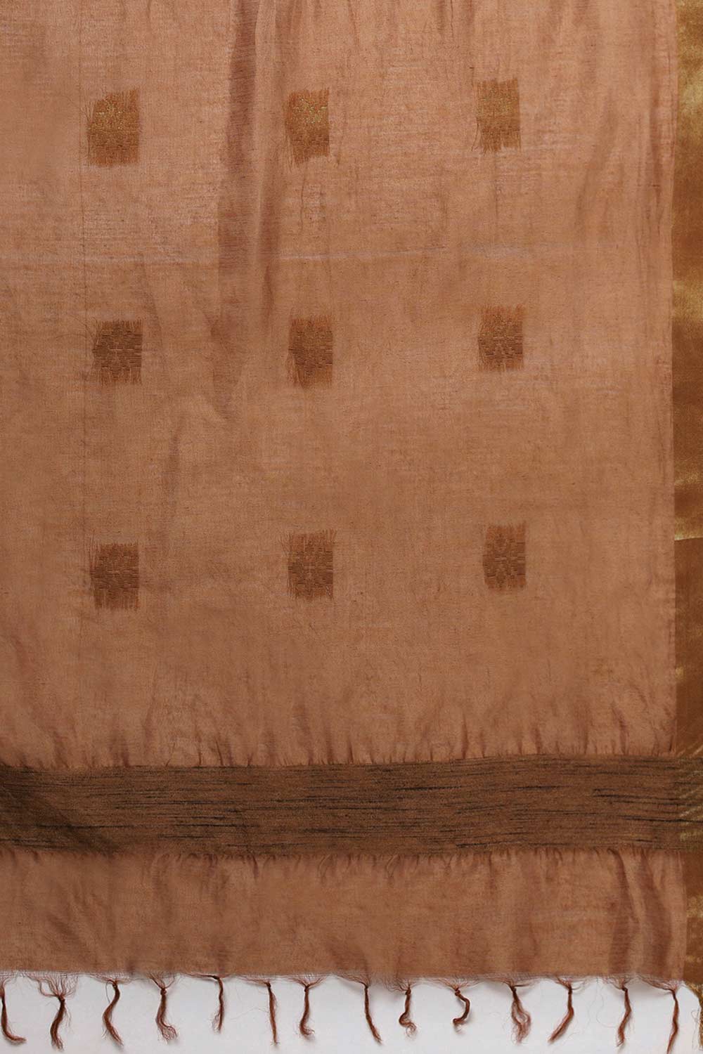 Buy MODAL SILK Zari Woven Saree in Brown Online - Side