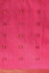 Buy MODAL SILK Zari Woven Saree in Pink Online - Front