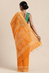 Shop Print Saree in Yellow