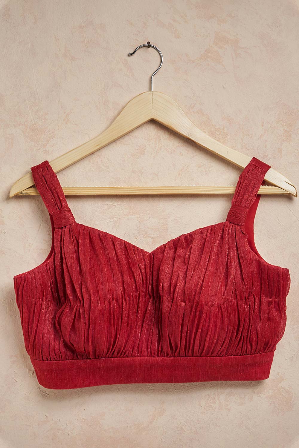 Red Crush Sleeveless Padded Blouse