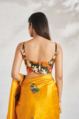 Yellow Silk Sleeveless Padded Blouse