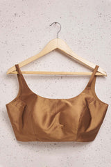 Copper Taffeta Sleeveless Padded Blouse