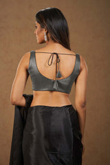 Black Tissue Sleeveless Padded Blouse