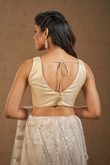 Gold Tissue Sleeveless Padded Blouse