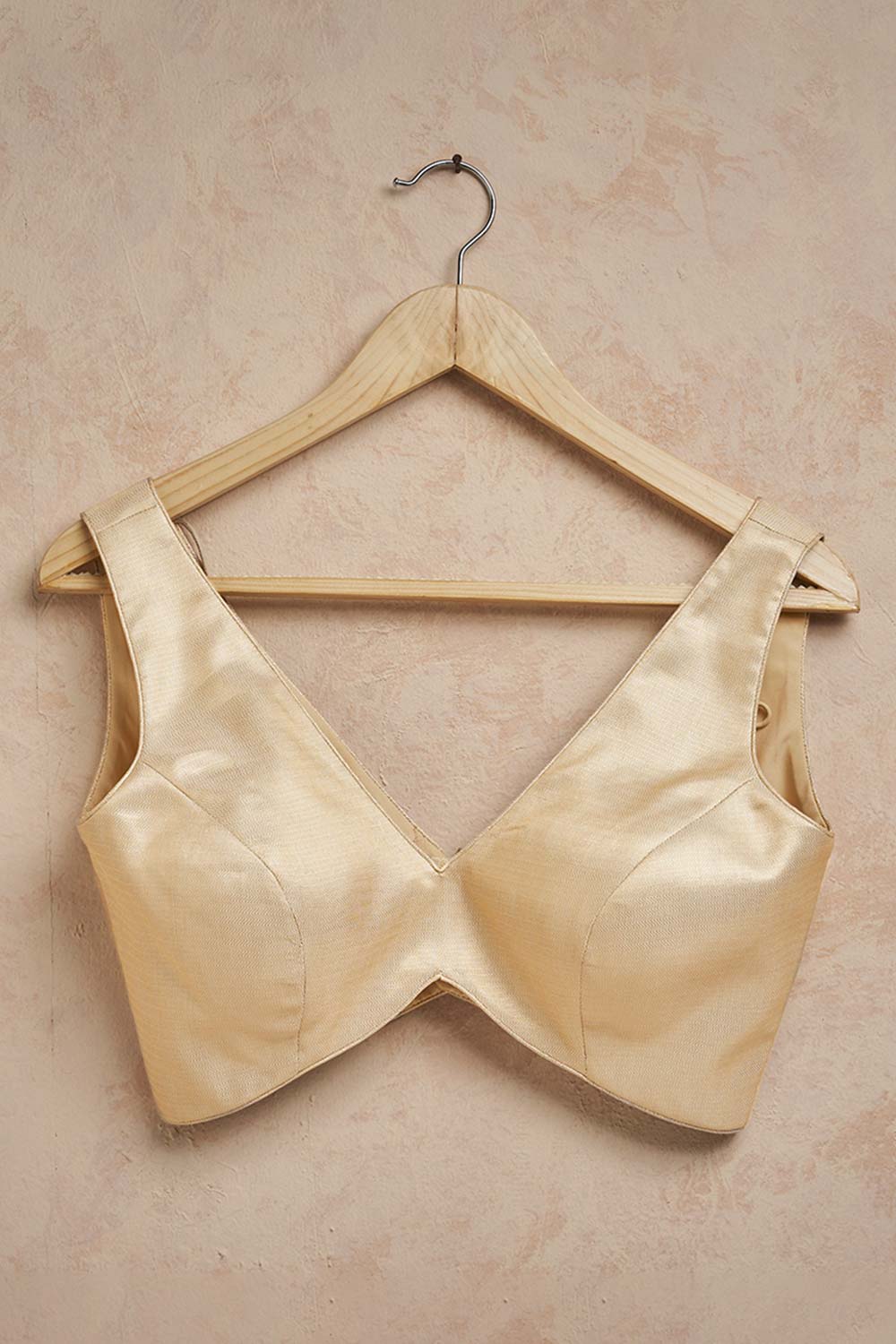 Gold Tissue Sleeveless Padded Blouse