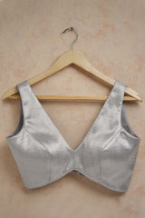 Silver Tissue Sleeveless Padded Blouse