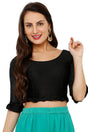 Buy Lycra Solid Blouse in Black