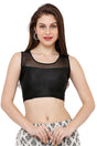 Buy Lycra Solid Blouses in Black