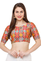 Buy Chanderi Silk Woven Blouses in Multi-Color