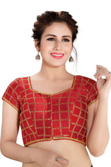 Buy Dupion Silk Embroidered Blouses in Maroon