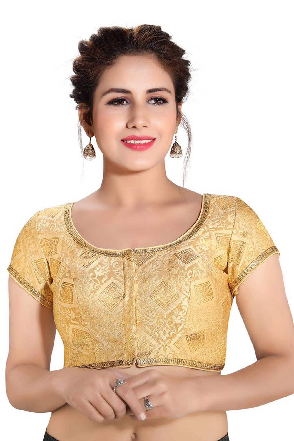 Buy Dupion Silk Woven Blouses in Gold