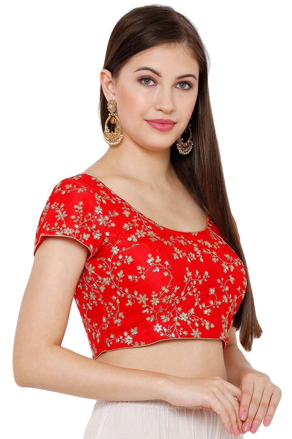 Buy Art Silk Blouse in Red