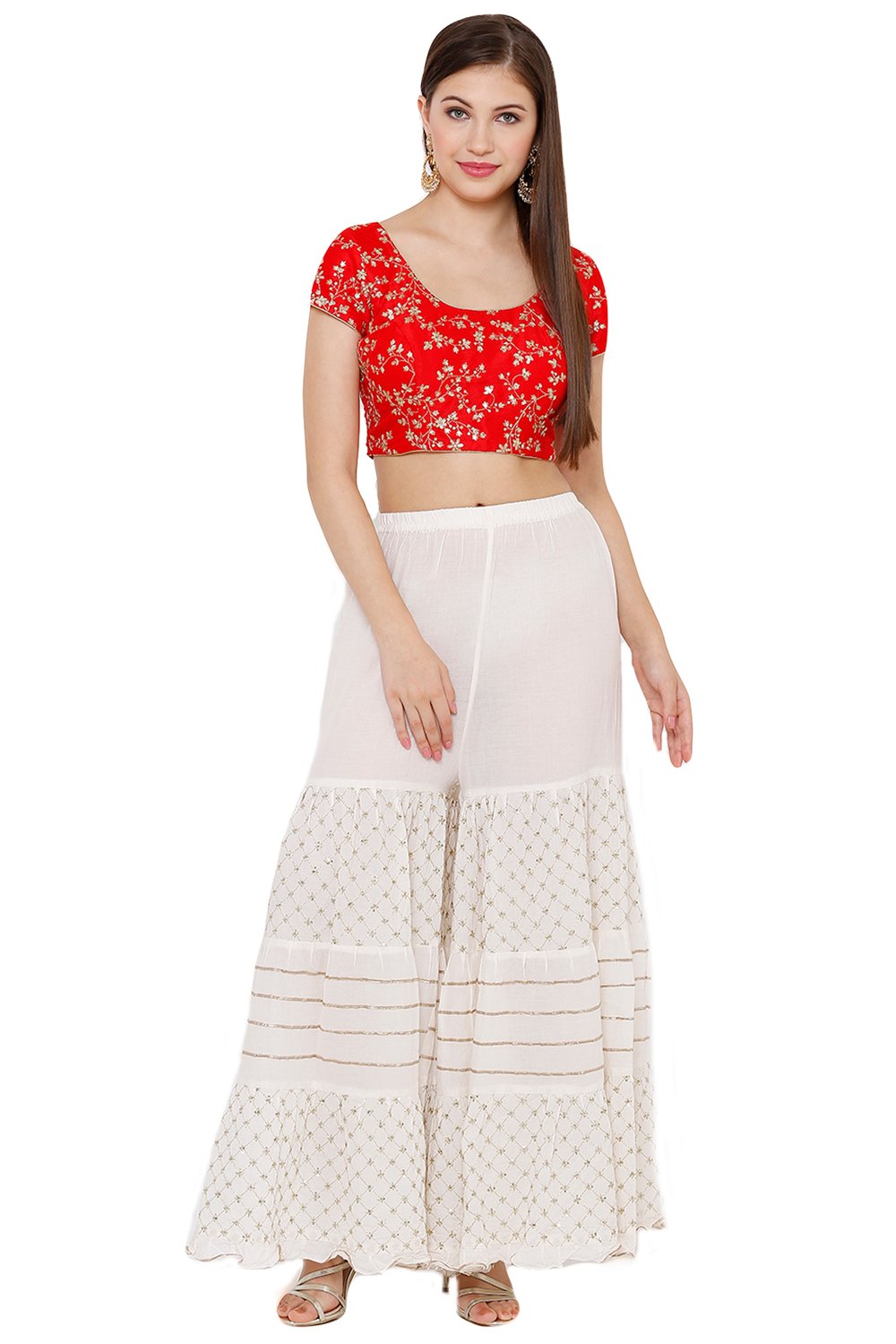 Shop Embroidered Blouse in Red