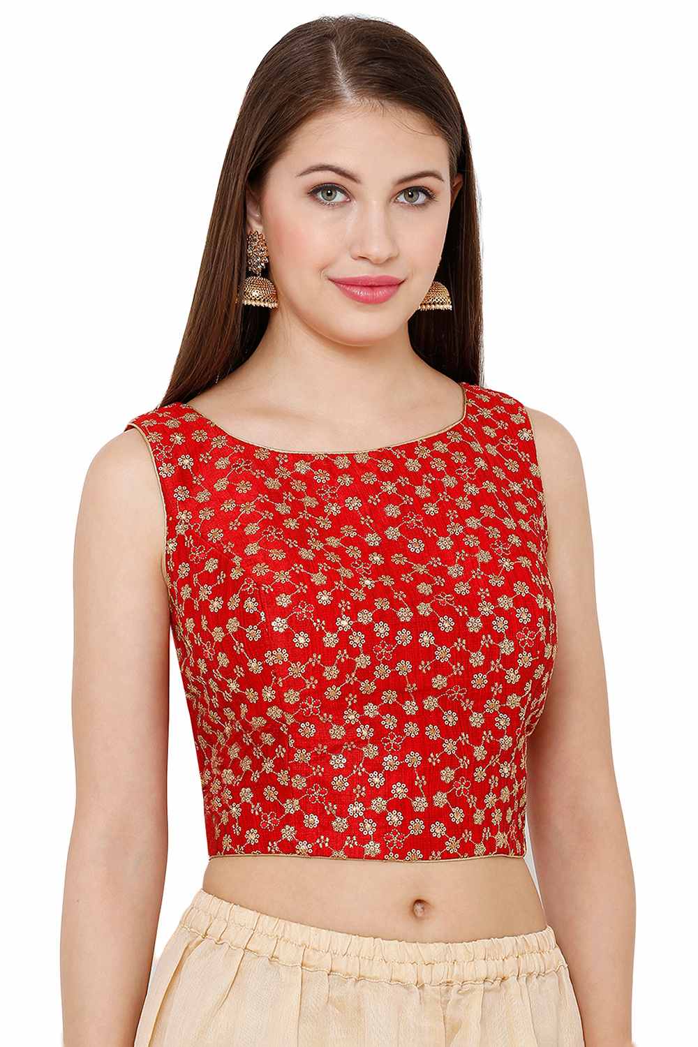 Buy Art Silk Blouse in Red