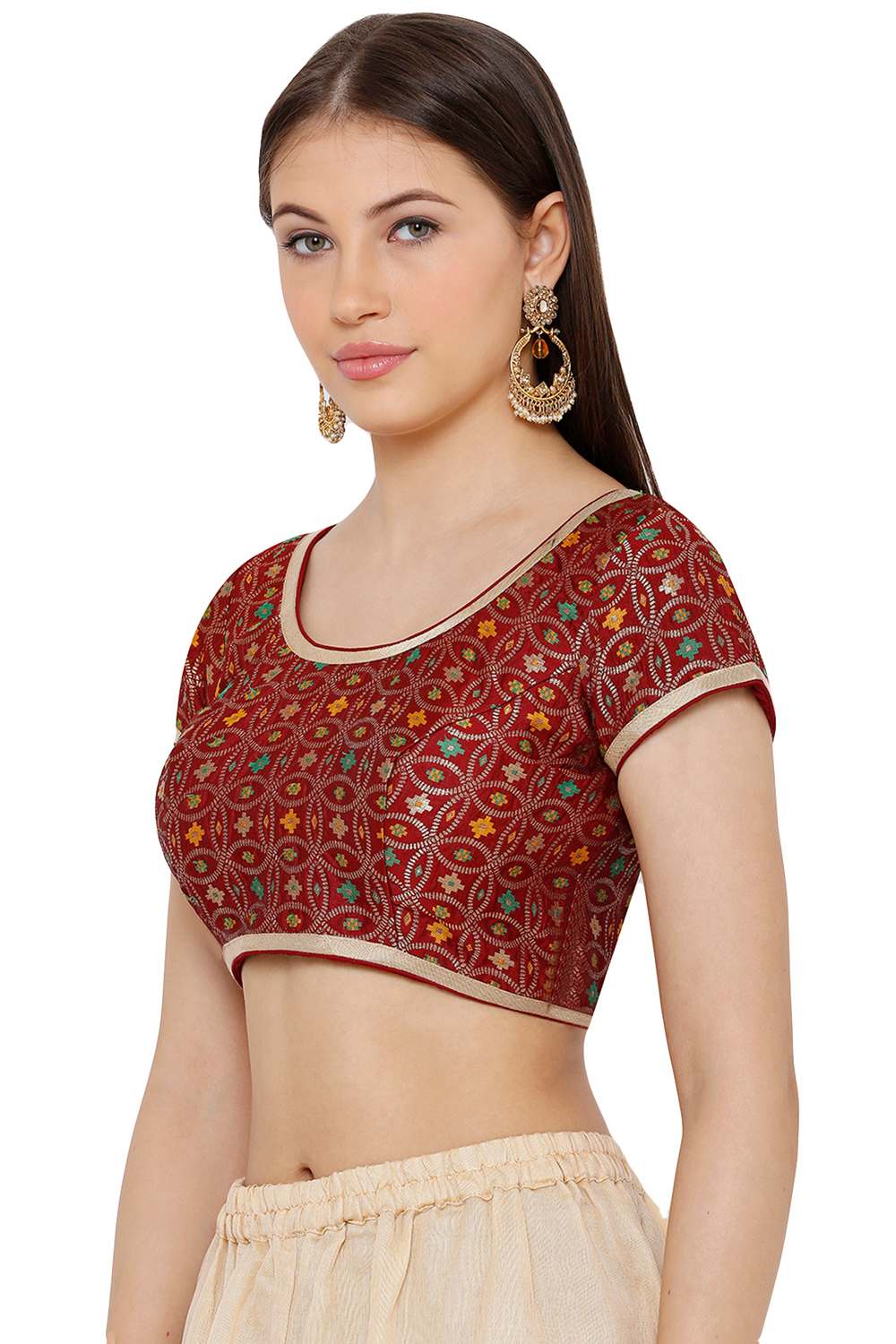 Buy Art Silk Blouse in Maroon