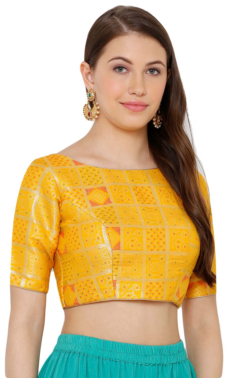 Buy Art Silk Blouse in Yellow