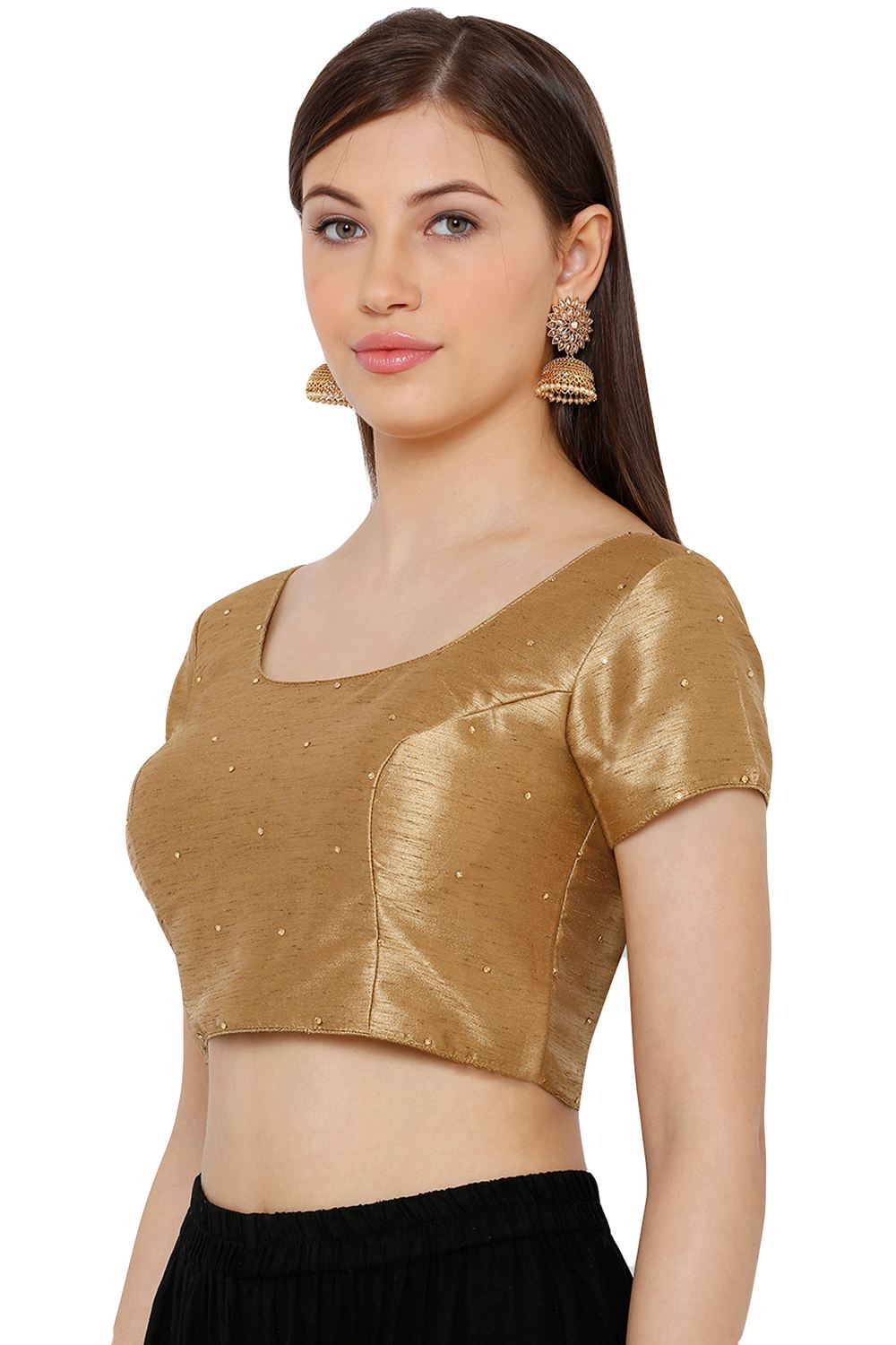 Buy Dupion Art Silk Blouse in Beige