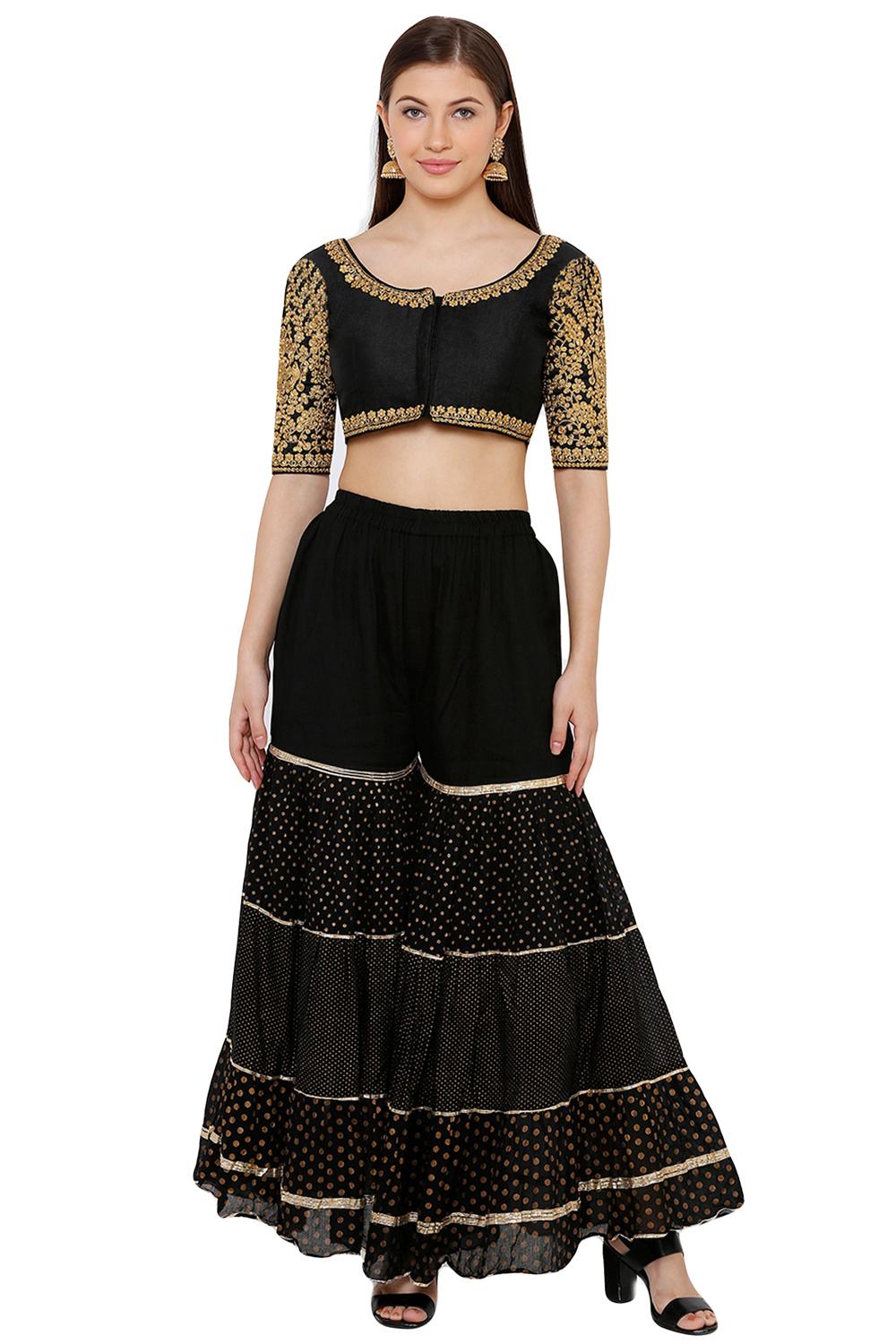 Buy Art Silk Blouse in Black