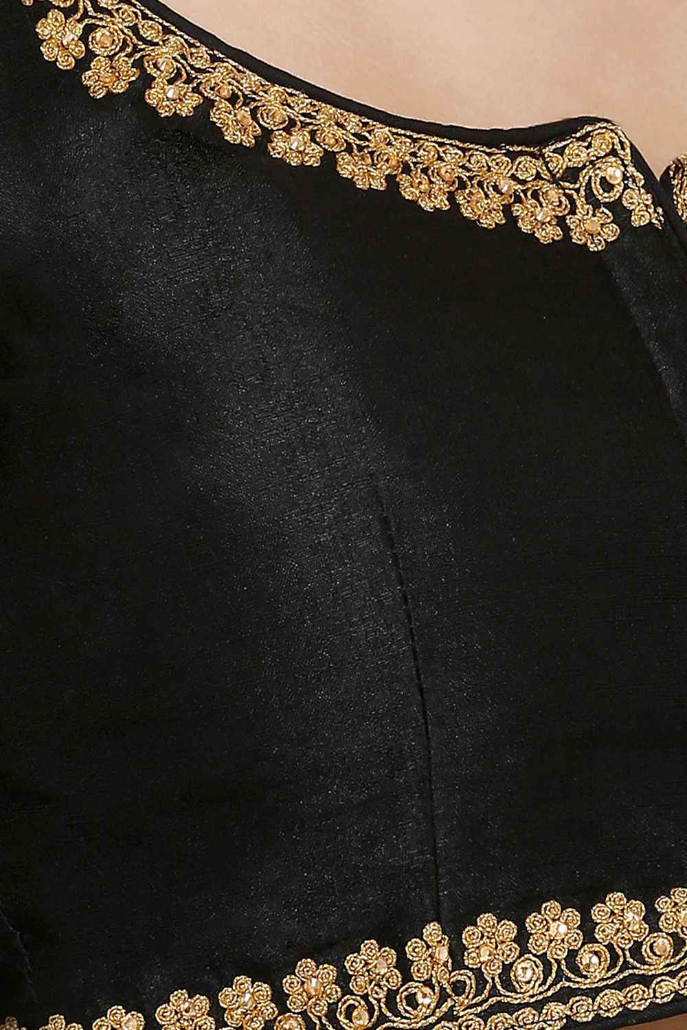 Shop Embroidered Blouse in Black