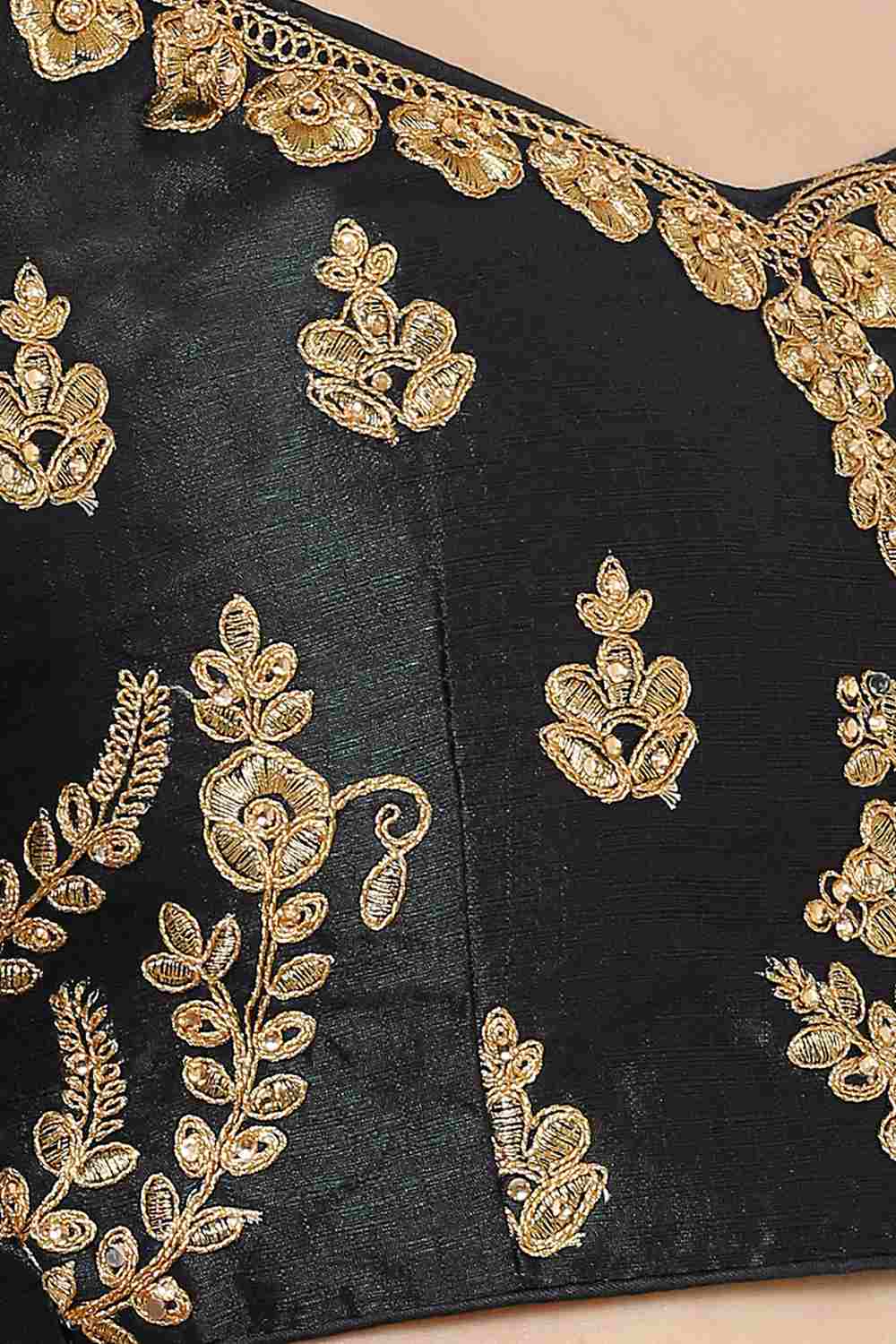 Shop Embroidered Blouse in Black