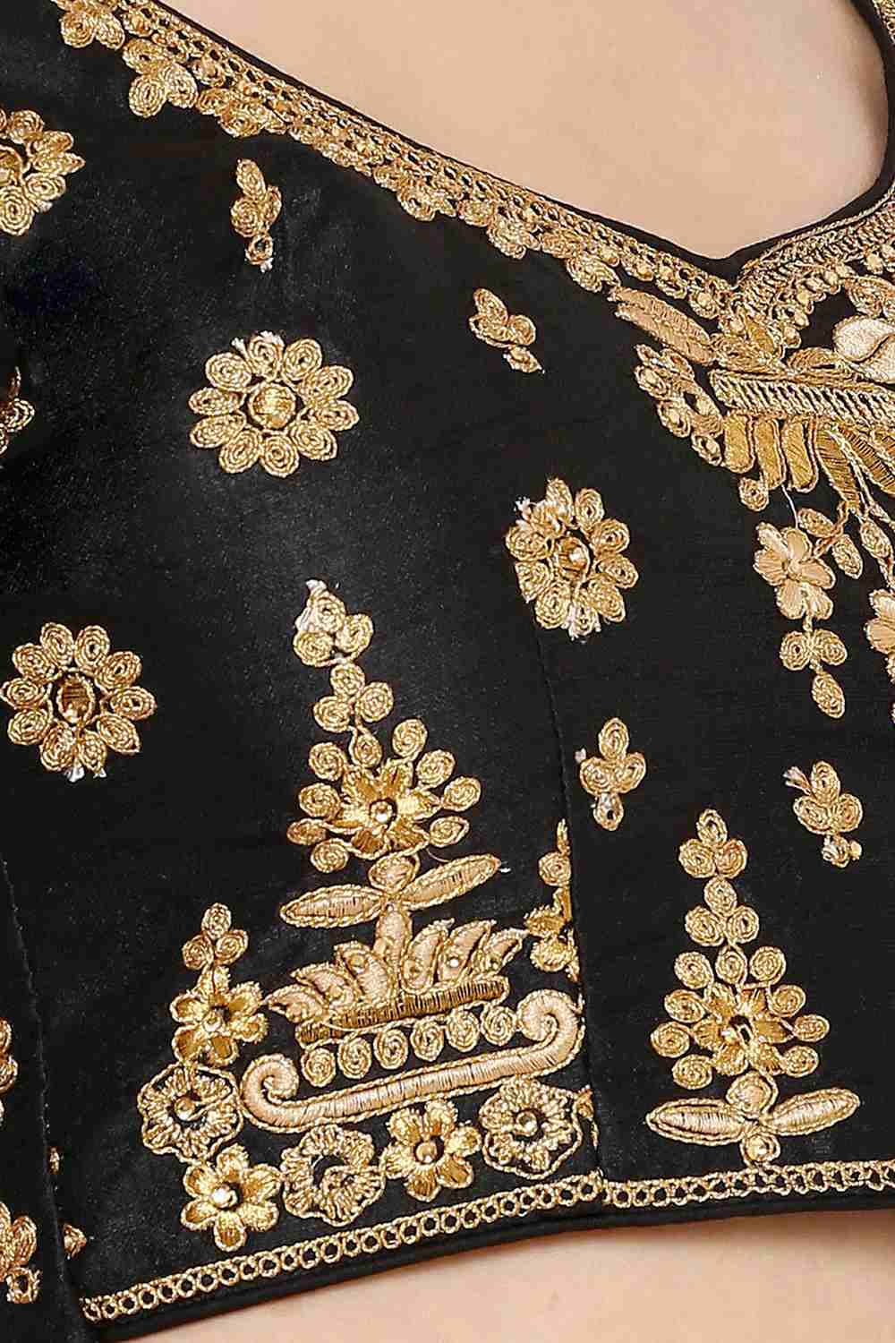 Shop Embroidered Blouse in Black