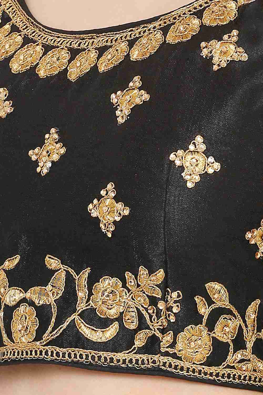 Shop Embroidered Blouse in Black