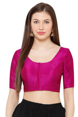 Buy Mulbury Art Silk Solid Blouse in Pink