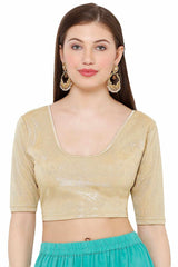 Buy Shimmer Woven Blouse in Beige