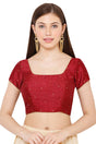 Buy Dupion Art Silk Solid Blouse in Maroon