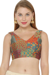 Buy Jacquard Woven Blouse in Rama Green